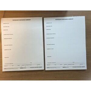 Lot Of 2 Vintage Briggs Physician's Discharge Summary‎ Medical Record Form 3225